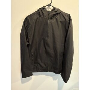 Faded Glory Men's Black Hooded Windbreaker Rain Jacket M Lightweight Vintage Y2K